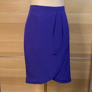 Madewell Women’s Silk Wrap Skirt Size 6 Blue High Waist Tulip Hem